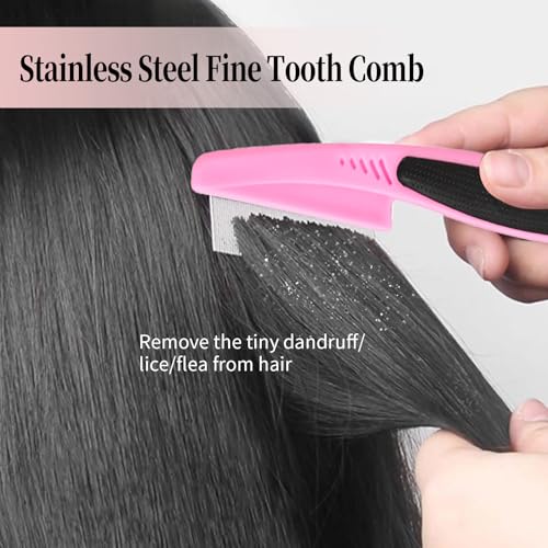 Dandruff Comb Set - Stainless Steel & Wide Tooth for Scalp Care