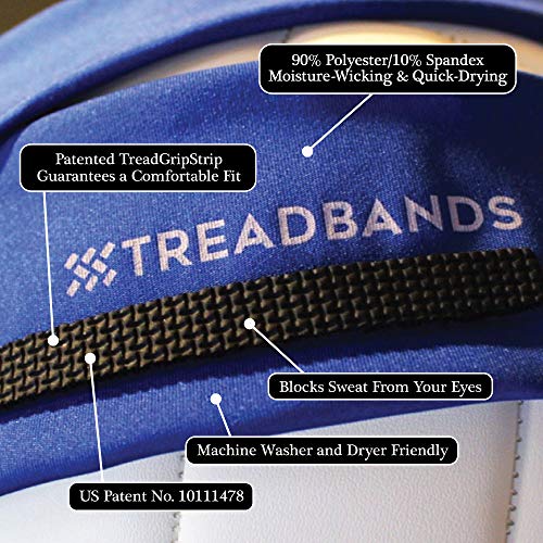 TreadBands Low Profile Tieback Headband Navy Blue Non-Slip Sweat-Resistant