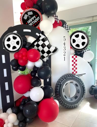 Race Car Balloon Arch Kit - 103 Pcs Birthday Party Decor