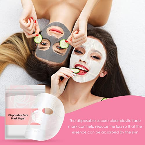 Maitys 200 Pack Disposable Clear Plastic Face Masks for Skincare, Moisture Retention