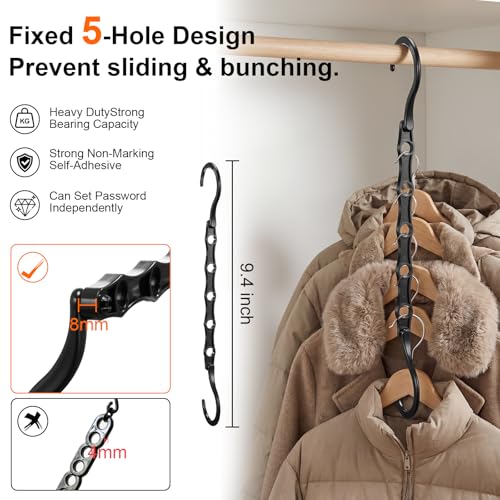 10 Pack Space Saving Black Hangers with Anti-Slip Holes