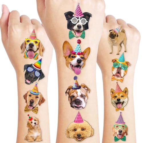 Dog Temporary Tattoos - 60PCS Waterproof Stickers for Kids & Pets