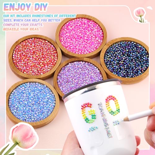 16000 Pcs 4mm Multicolored Resin Rhinestones with B7000 Glue - DIY Crafting Kit