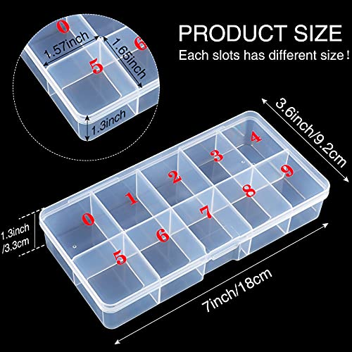 6-Piece Nail Tip Storage Organizer Box with 10 Numbered Slots