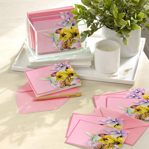 Hallmark Blank Notecards, 20-Pack with Butterfly & Hummingbird Design