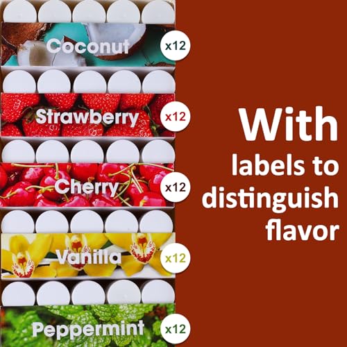 60 Pack Unlabeled Lip Balm Bulk - 5 Flavors, Customizable Tubes, DIY Gift Set