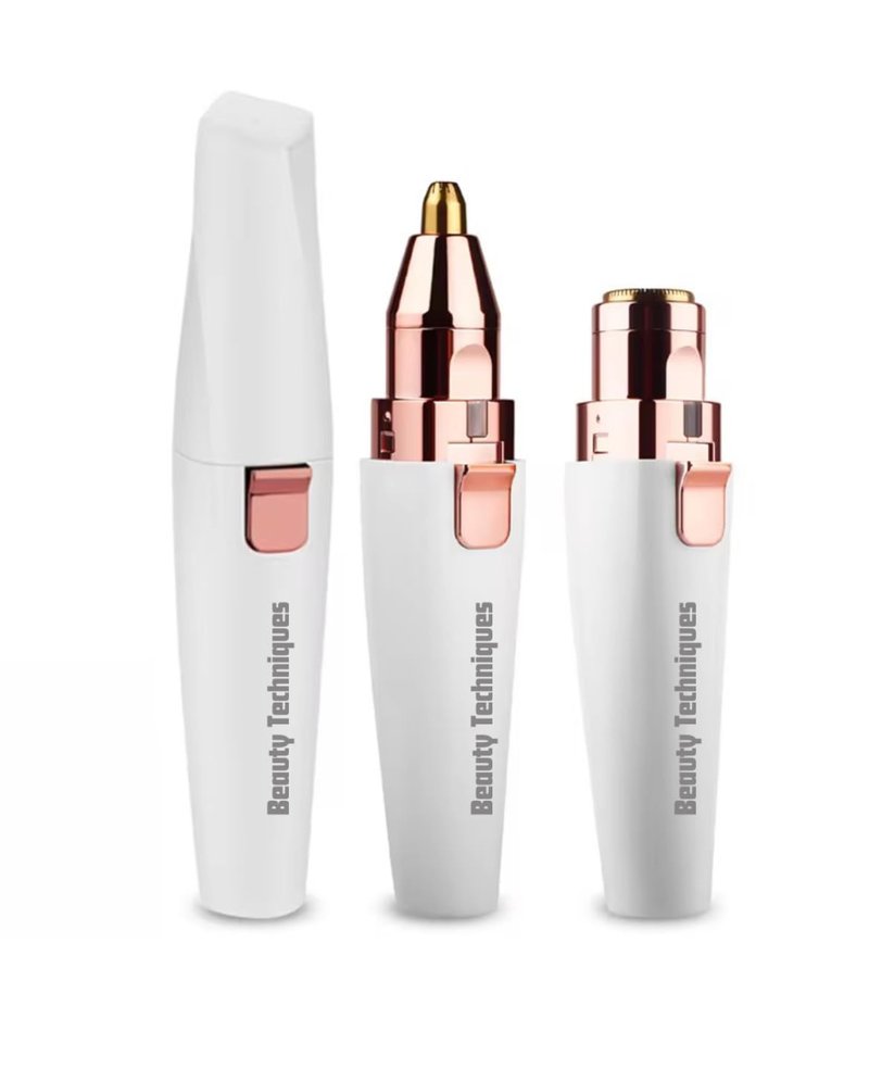 Beauty Techniques Finishing Touch Flawless Women's Painless Hair Remover, Rechargeable,White/Gold Eyebrow & Facial Trimmer: 2 in1 Rechargeable