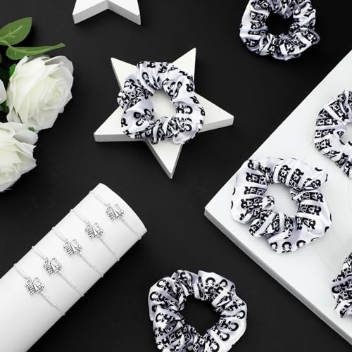 Hanaive 20 Pcs Cheerleader Bracelet & Scrunchies Set, White Variation