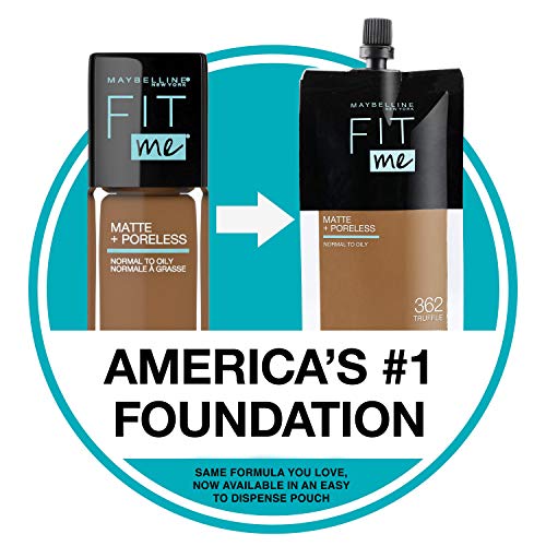 Maybelline Fit Me Matte + Poreless Foundation - 220 Natural Beige, 1.3 Fl Oz Pouch
