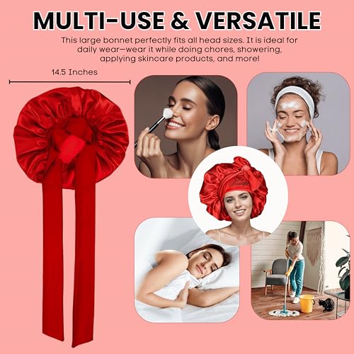 BE BEAUTIFUL EXTENSIONS Silk Satin Sleeping Bonnet with Adjustable Tie
