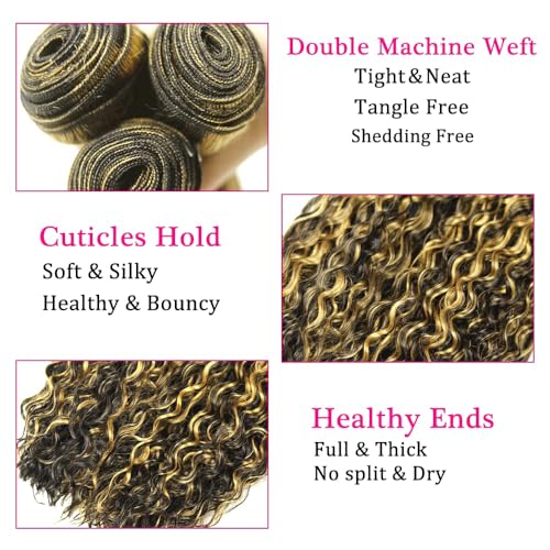 Habiliana 12A Brazilian Jerry Curly Human Hair Bundles - P1B/27 Chocolate