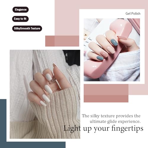 CAMILA 6-Piece Black and White Gel Nail Polish Set, 15ml Soak Off UV/LED