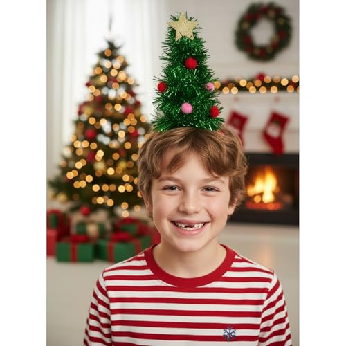 Christmas Headband Set - Santa Hat and Reindeer Hair Accessories for Women