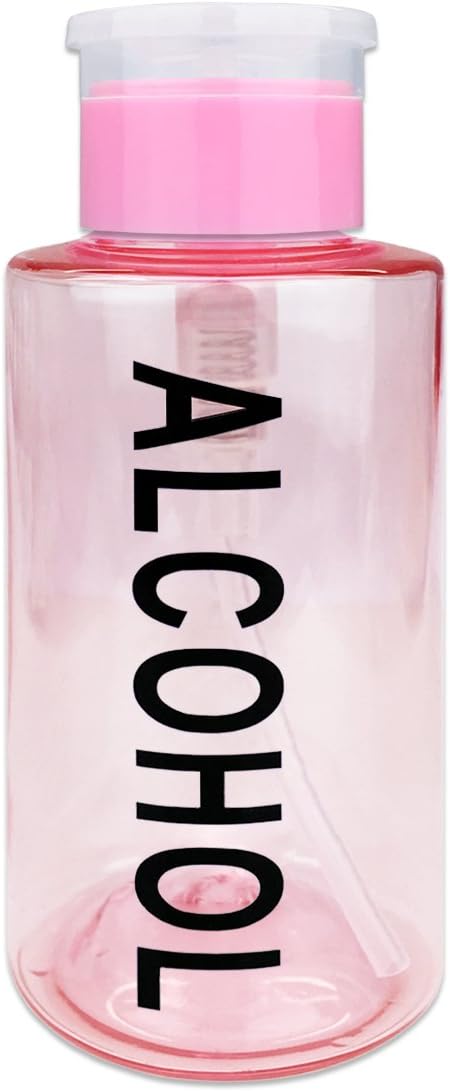 Clear Push Down Pump Dispenser - 3oz Refillable Empty Bottle | Lockable Travel Cosmetic Packaging for Nail Polish