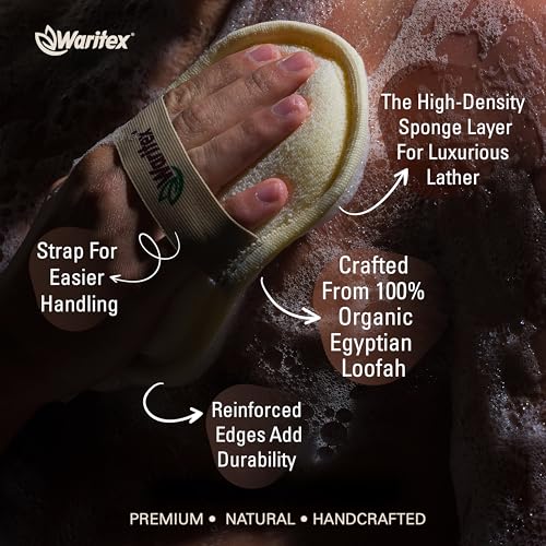 Waritex Organic Egyptian Loofah Oval Exfoliating Body Scrubbers - 2 Pack