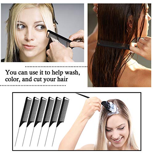 Patelai 30 Pcs Rat Tail Hair Combs - Professional Steel Pin Styling Tools