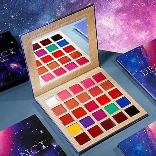 DE'LANCI 25-Color Professional Lipstick Palette - Moisturizing Lip Makeup