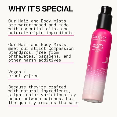 Pacifica Island Vanilla Body Mist & Perfume 5oz - Vegan, Cruelty-Free, Alcohol-Free