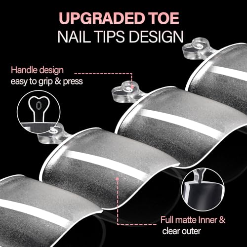 AILLSA A5 Sharp Square Toe Fake Toenails Full Cover 150 Pcs Salon DIY Pedicure