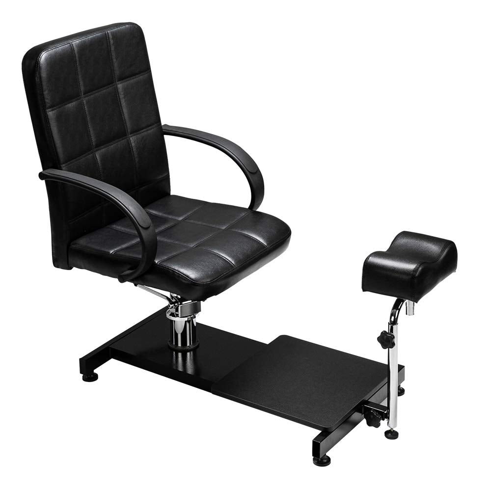 mefeir Pedicure Chair, Pedicure Station Unit with Hydraulic Seat & Foot Rest, Foot Spa Massage Station Nail Tech Furniture, Perfect for Beauty Salon Home Use(Black)