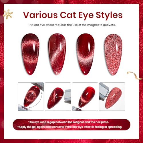 Beetles Cat Eye Gel Nail Polish Set - 6 Colors Magnetic Effect