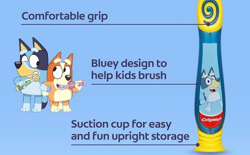 Colgate Bluey Extra Soft Kids Toothbrush for Children Ages 2-5, 6-Pack