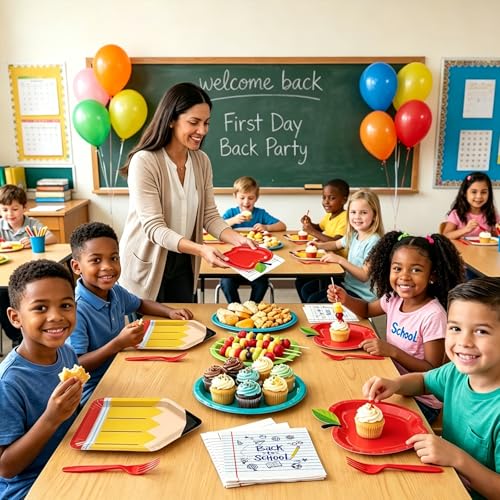 Back to School Dinnerware Set - 100 Pcs Graduation Plates & Napkins