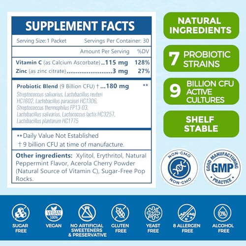 Nature Target Oral Probiotics Powder for Bad Breath - 30 Travel Packets