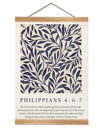 Inspirational Bible Verse Wall Art with Frame | 12x16 Canvas Decor
