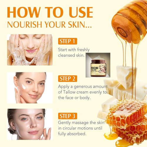 Whipped Tallow Honey Balm - Natural Moisturizer 4.02 Fl Oz
