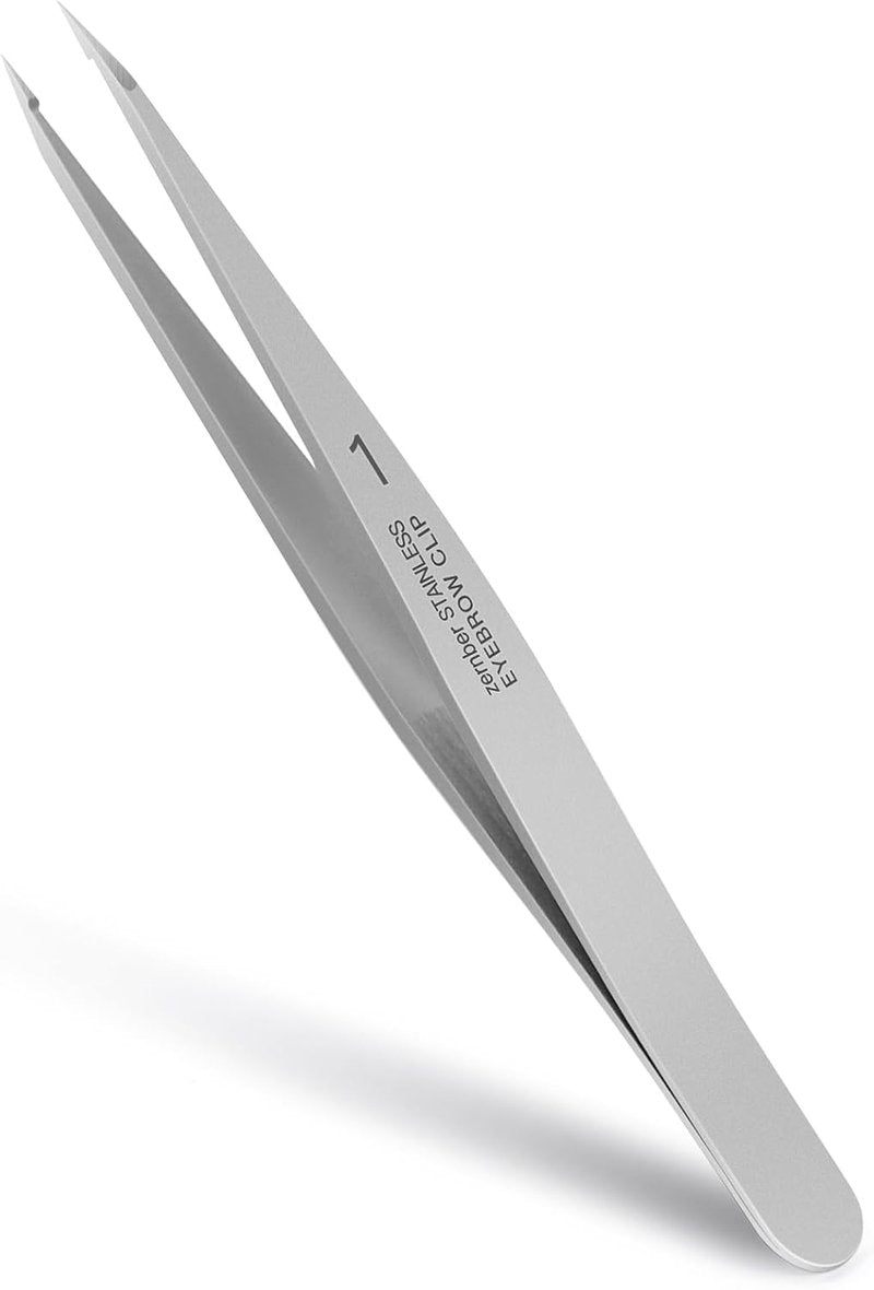 Precision Pointed Tweezers for Women - Eyebrow, Chin Hair & Ingrown Hair Removal | Silver