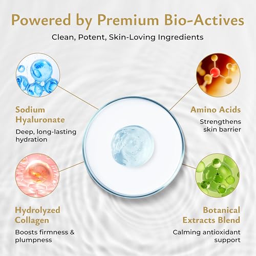 Hydrating Collagen Face Mask - 4-Pack with Hyaluronic Acid & Amino Acids