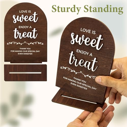 Love Is Sweet Take a Treat Wood Sign with Stand for Weddings