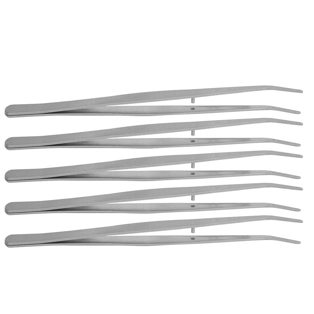Curved Tweezers for Sewing Machine, Stainless, 6 1 Inch, 5 Pack, Tool