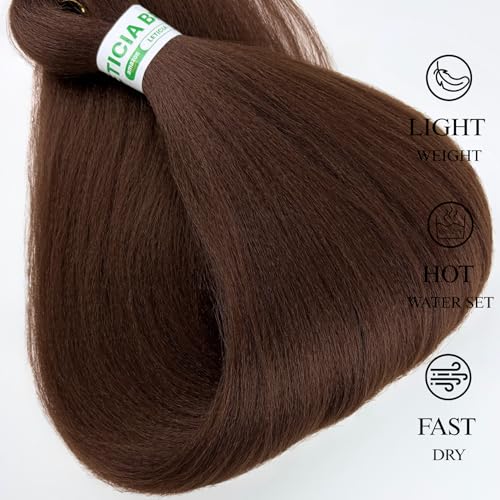 Leticia Pre Stretched Brown Curly Braiding Hair 26 Inch - Pack of 5