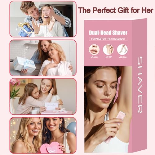 Light Pink Bikini Trimmer for Women - Electric Razor, Wet/Dry Use