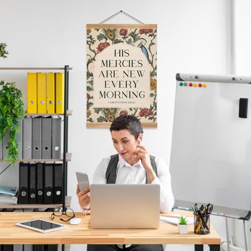 Christian Wall Art Poster - Bible Verse 'His Mercies Are New' 12x16