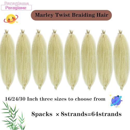 Paraglame 613 Blonde Springy Afro Twist Hair 16 Inch – Pack of 8