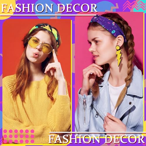 80s 90s Neon Knotted Headbands for Women - 8 Unique Styles