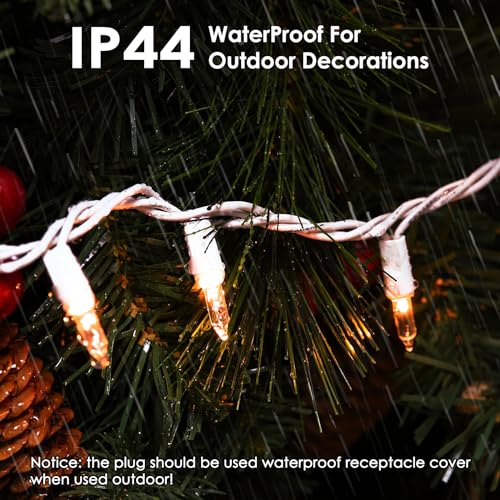 Meteds UL Certified Warm White Mini Christmas Lights - 50 Count, 2 PCS