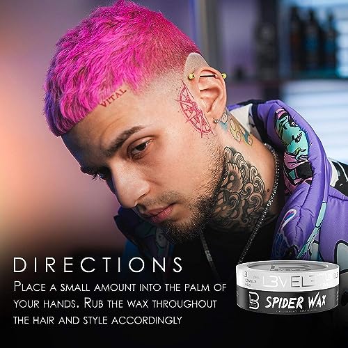 L3 Spider Hair Wax for Men - Strong Hold Fiber Texture 5 oz Pack of 2