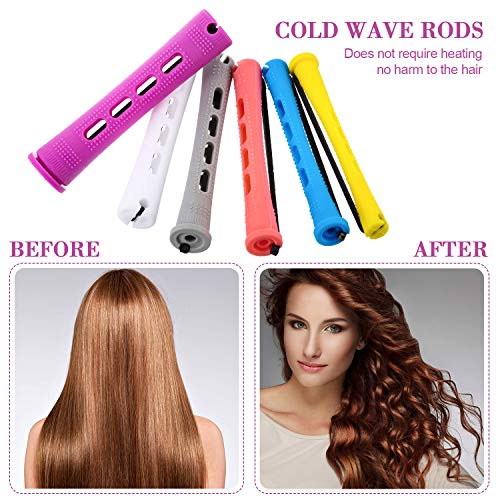 60-Piece Hair Perm Rods Set with Tail Comb - Multi-Size Cold Wave Rollers