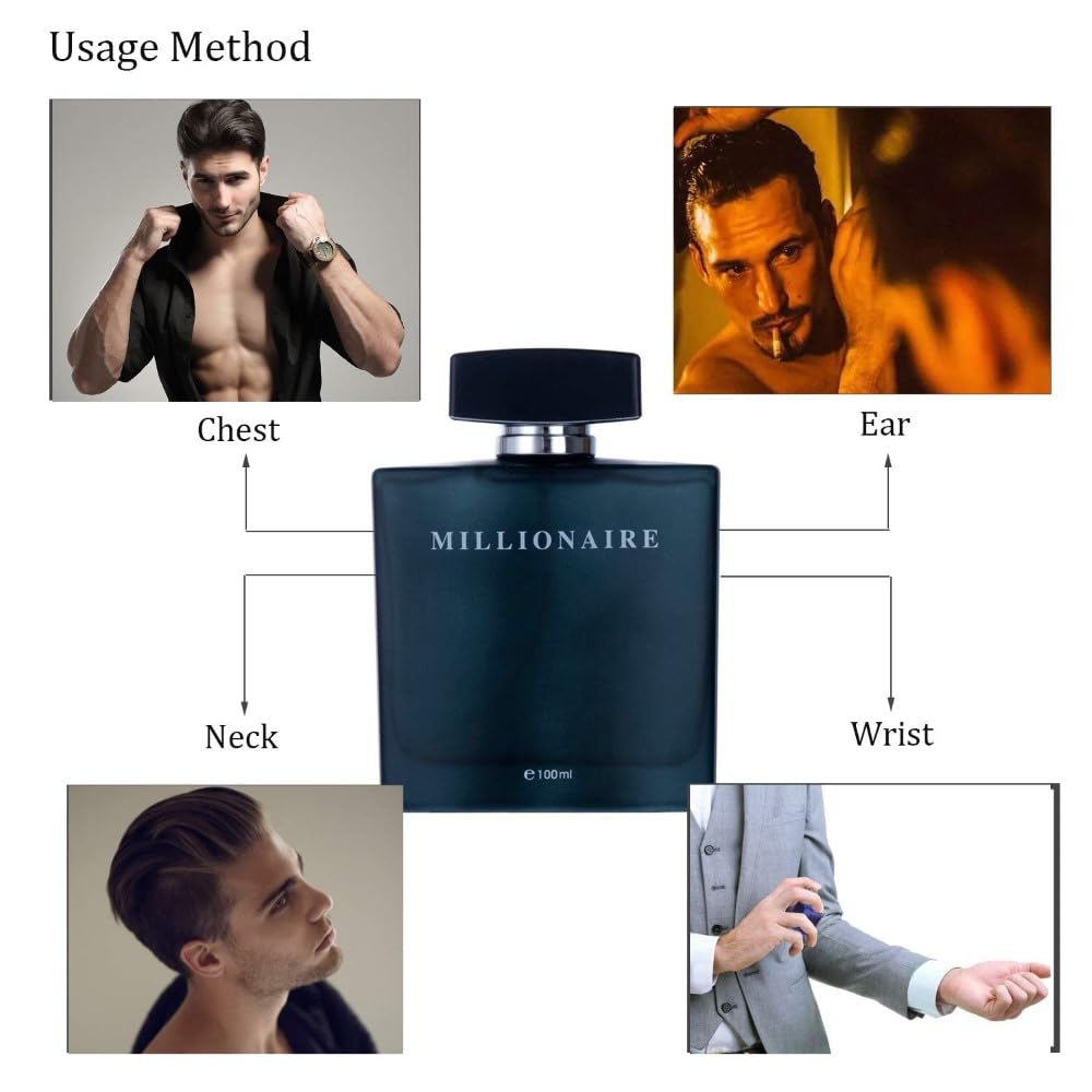 Eau de Parfum for Men - Black Millionaire Scent | 3.4 oz Spray, 100 ML