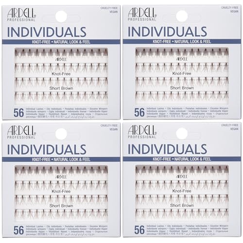 Ardell Short Brown Natural Individual Lash Clusters - DIY Eyelash Extensions, 4 Pack