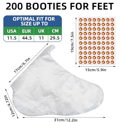 200 Disposable Foot Covers with 240 Stickers for Spa & Wax Treatments