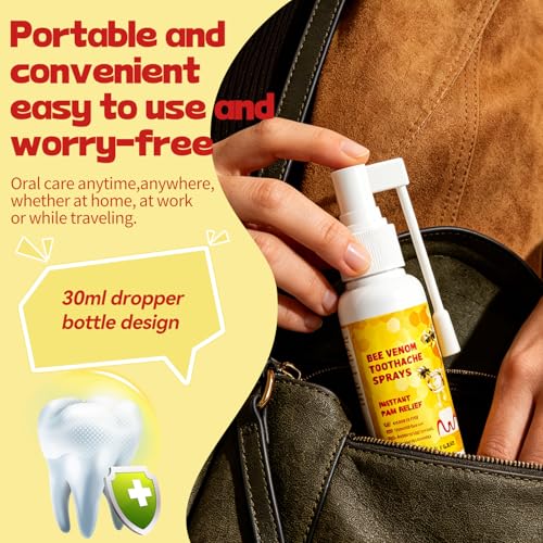 URMNI Bee Venom Toothache Spray for Adults - Yellow, Instant Tooth Pain Relief