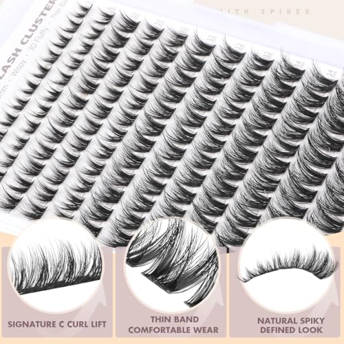 Kiromiro Wispy Lash Clusters - 144pcs Natural Thin Band Lashes