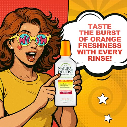 The Natural Dentist Healthy Gums Mouthwash, Orange Zest, 16.9 Fl Oz (Pack of 2)