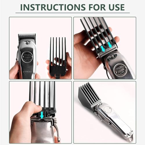 3 Inch Hair Clipper Guards - Dark Gray, 8pcs Set (1.25-3 Inch)