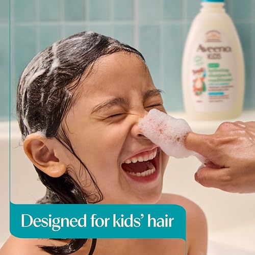 Aveeno Kids Shampoo & Conditioner, Formulated With Oat Extract to Gently Cleanse, Condition & Detangle Kids Hair, For Sensitive Skin and Scalp, Hypoallergenic, 12 Fl Oz